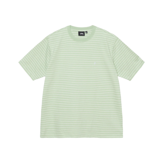 Stussy Pin Striped SS Crew Green