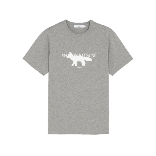 Maison Kitsune Fox Stamp Classic T-Shirt Grey Melange