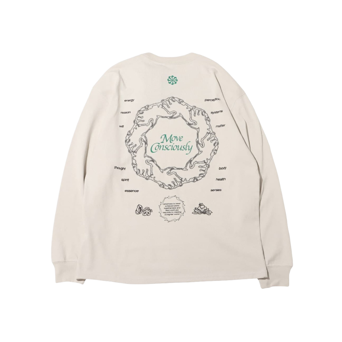 DN5140-072 Nike NSW Sust Graphic LS T-Shirt Light Bone - US/EU - 대표 이미지 #1