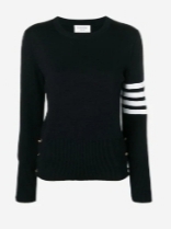 (W) Thom Browne 4-Bar Milano Pullover Sweater Navy 착용 스타일