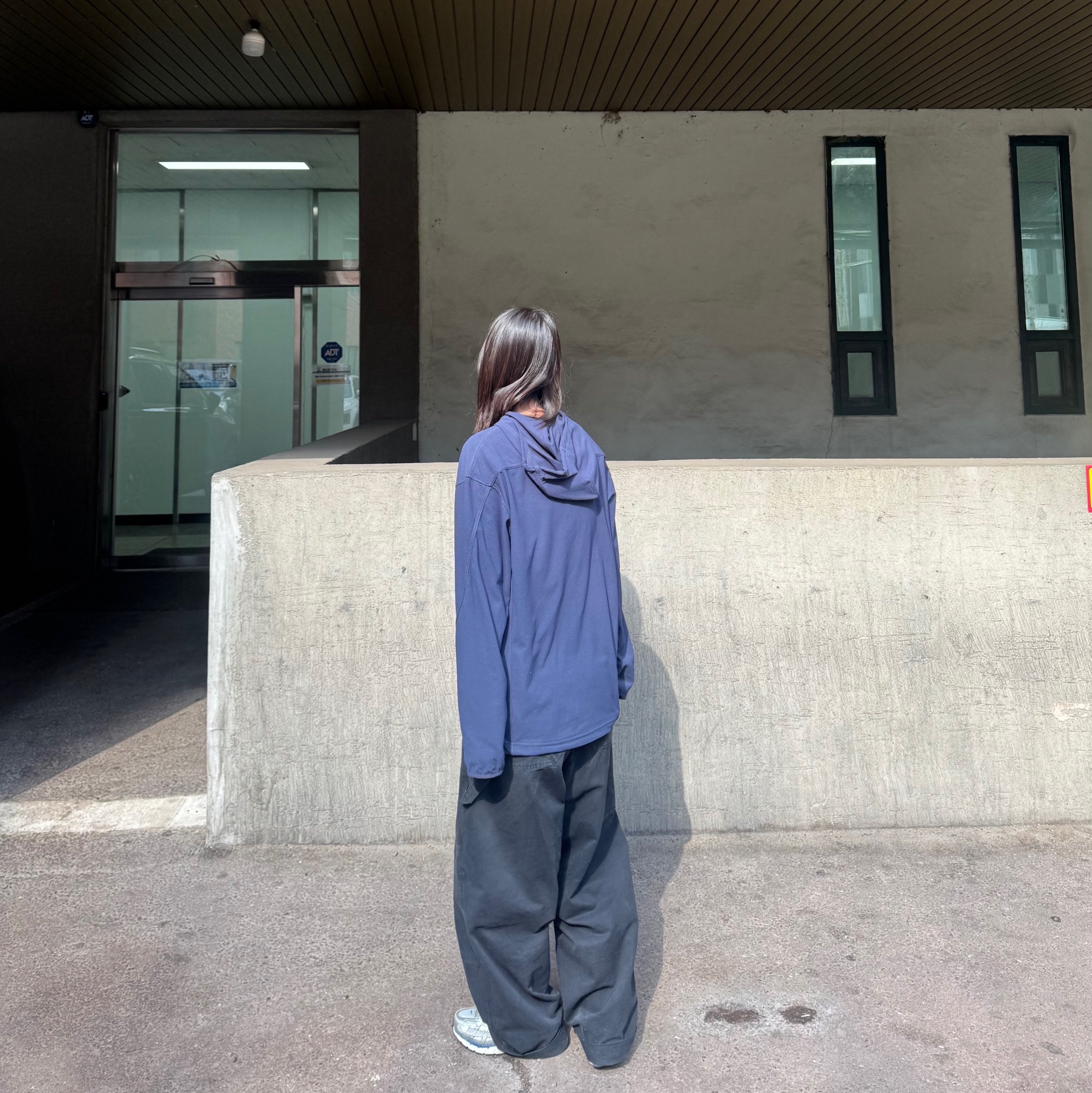 Sansan Gear Long Sleeves Hoodie Navy - 23FW, (W) Nike P-6000 Laser Blue 착용 스타일 - 2