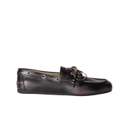 (W) Miu Miu Unlined Bleached Leather Loafers Black