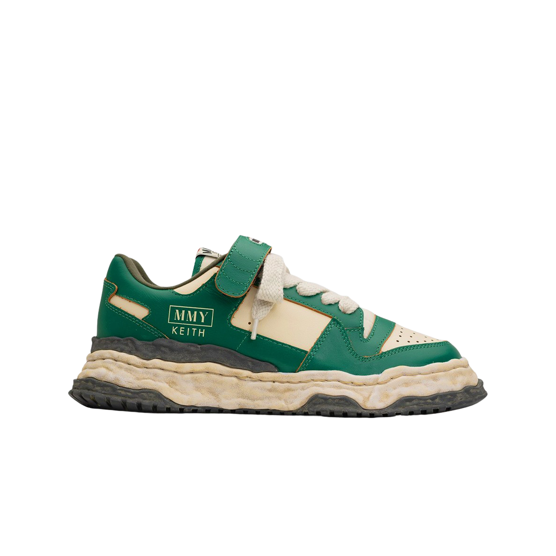 A14FW708-GRNWHT Maison Mihara Yasuhiro Keith OG Sole VL Leather Low-top Sneakers Green White