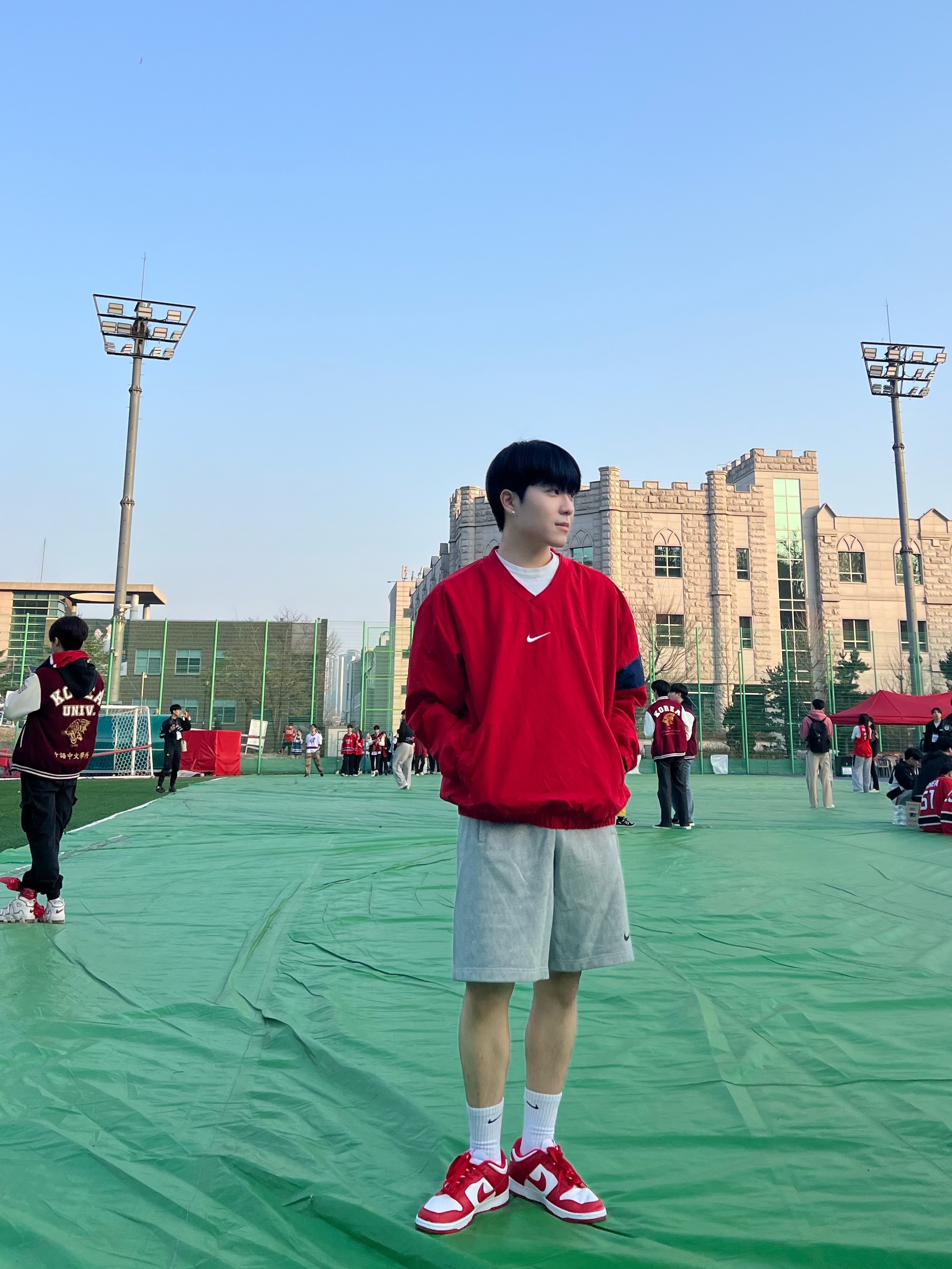 Nike Dunk Low SP White and University Red 2023 착용 스타일
