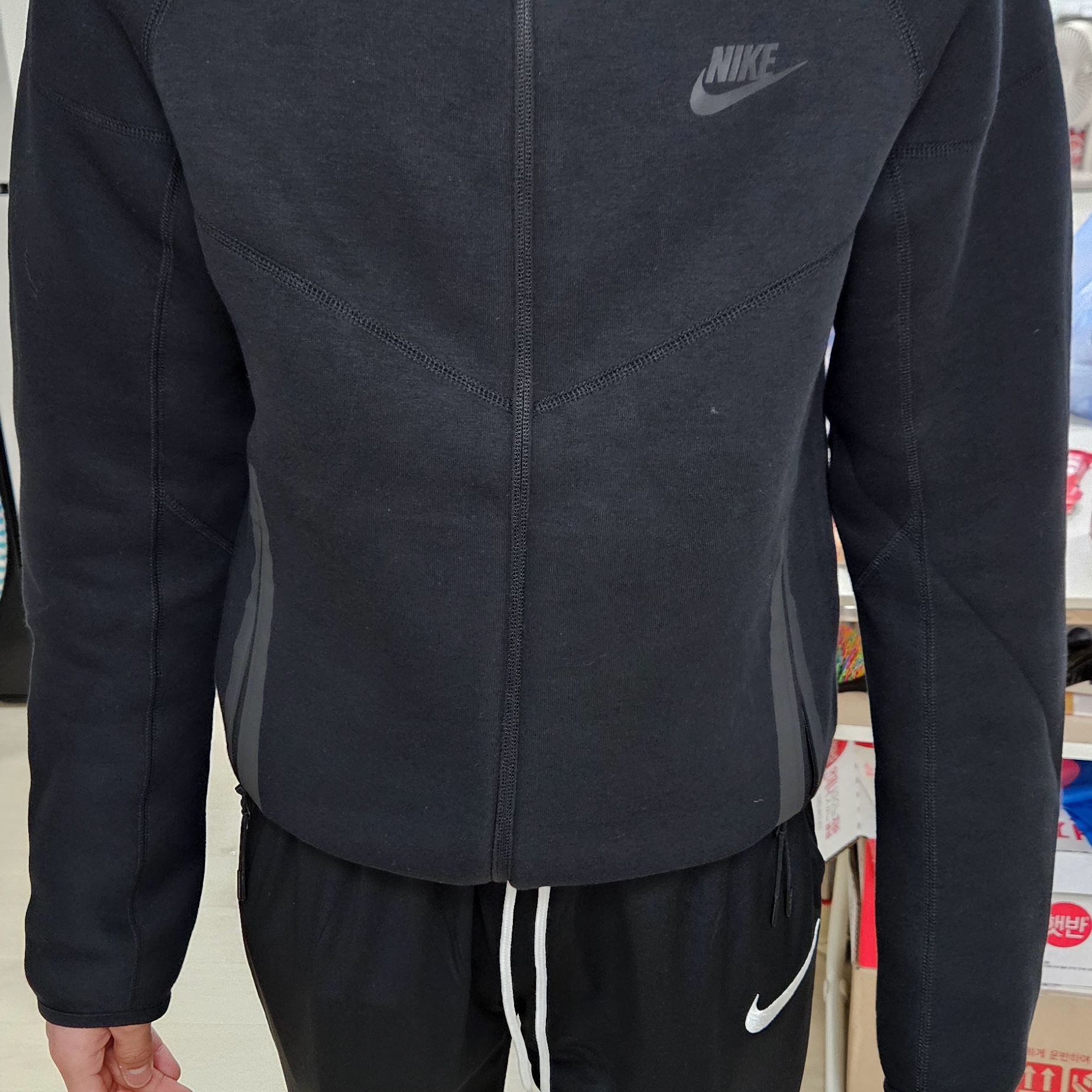 Nike NSW Tech Fleece Windrunner Full Zip Hoodie Black - Asia 착용 스타일
