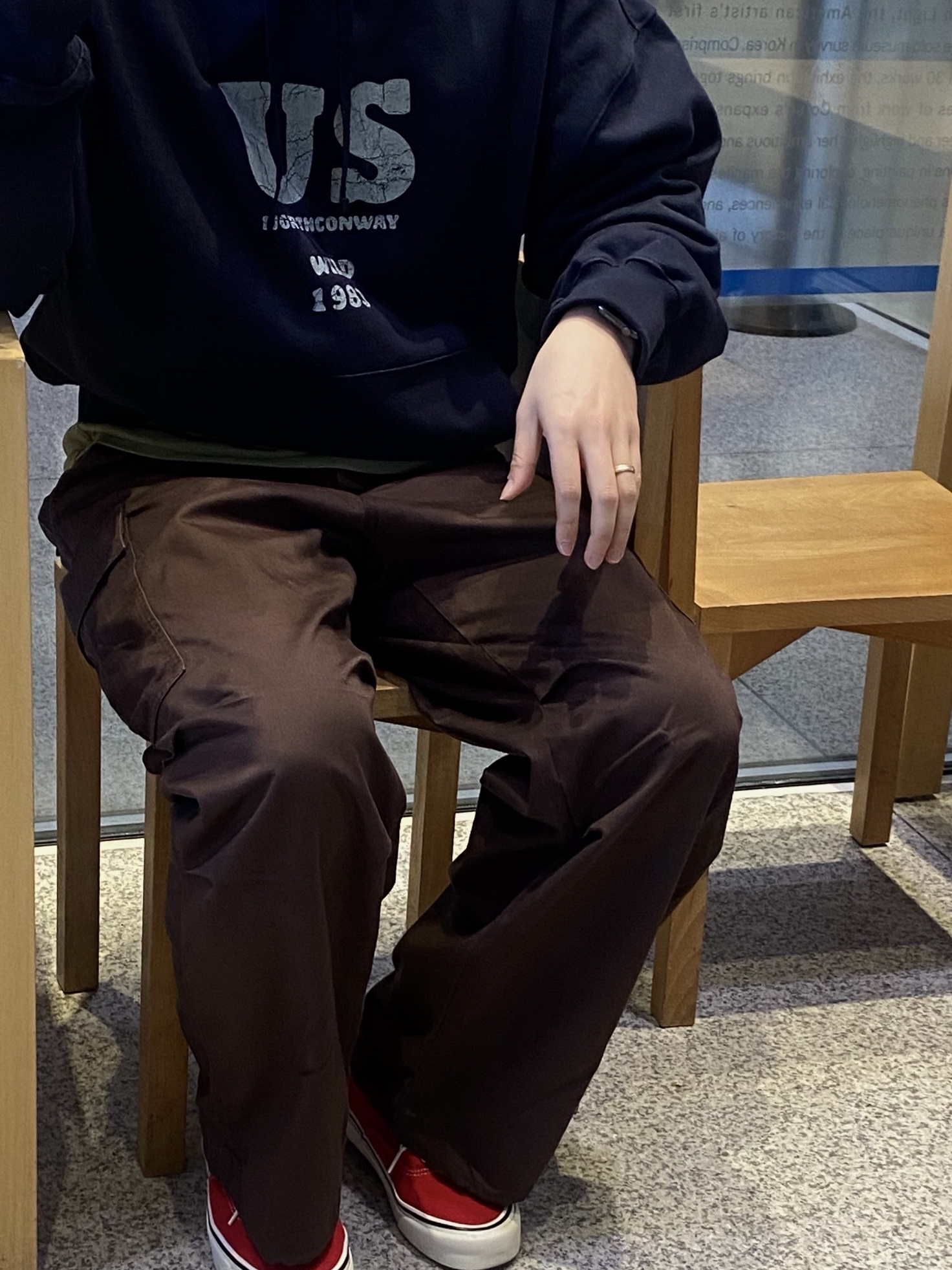 Wildthings Vintage Hoodie(U.S WILD) Slate Blue 착용 스타일 - 1