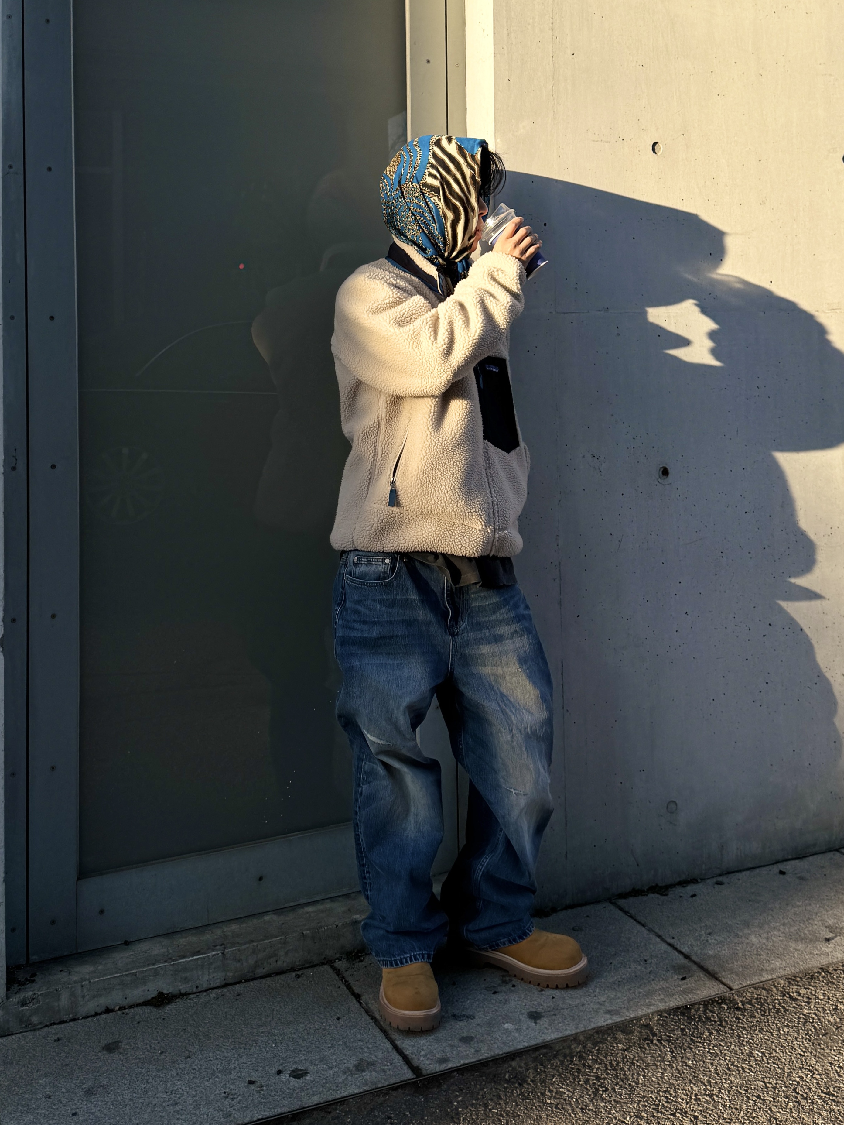 Patagonia Classic Retro-X Jacket Natural, Kinchi x My Name Is Peter Boots - 888 (a) Yellow 착용 스타일 - 1