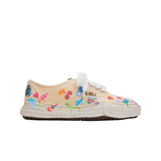 Maison Mihara Yasuhiro Baker OG Sole Sticker Printed Canvas Low-top Sneakers White