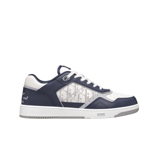 Dior x Hylton Nel B27 Low Top Sneakers Smooth Calfskin with Dior Oblique Galaxy Leather Navy Blue White