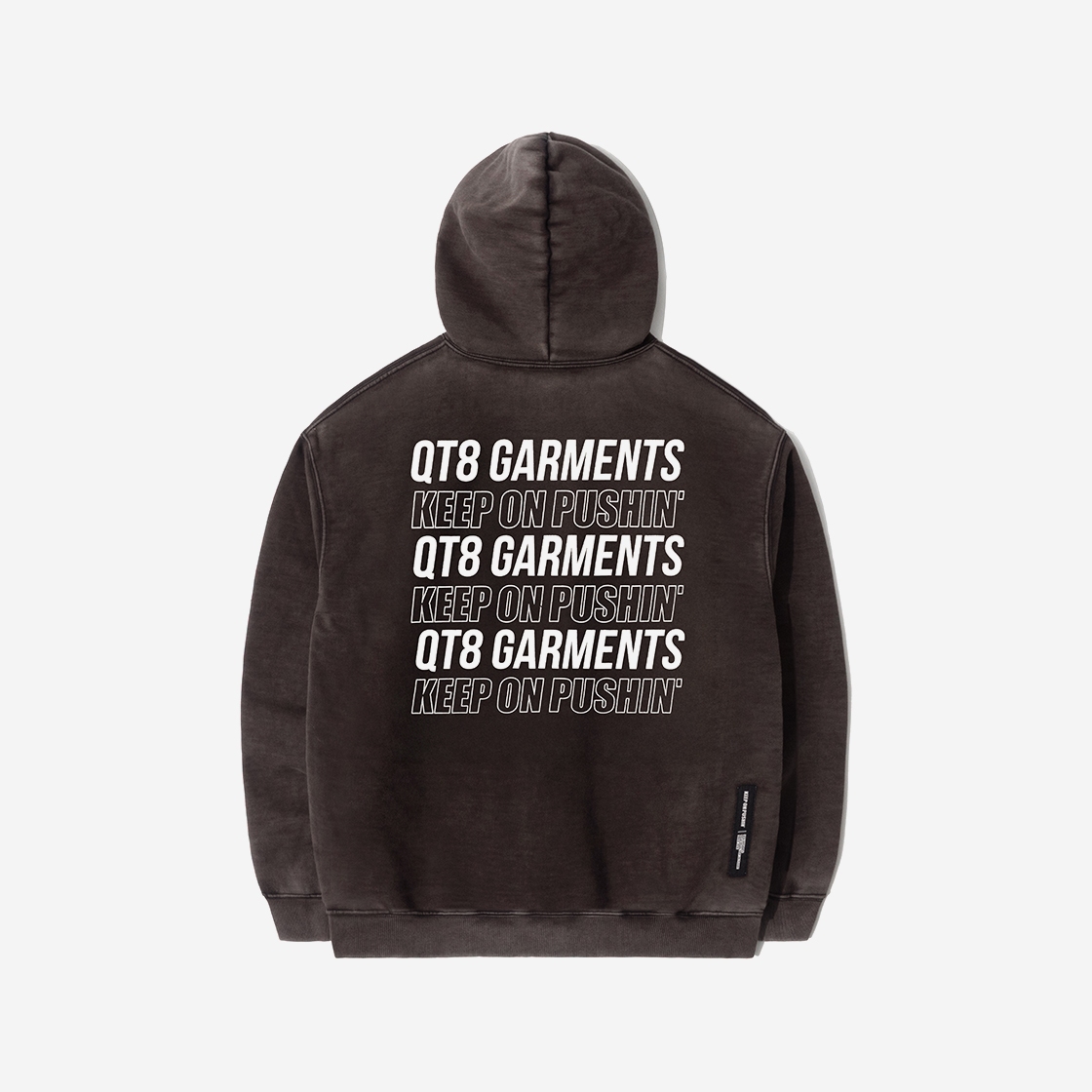 큐티에잇 가먼츠 슬로건 워시드 집업 후디 블랙(QT8 GARMENTS Slogan Washed Zip-up hoodie Black) - 2
