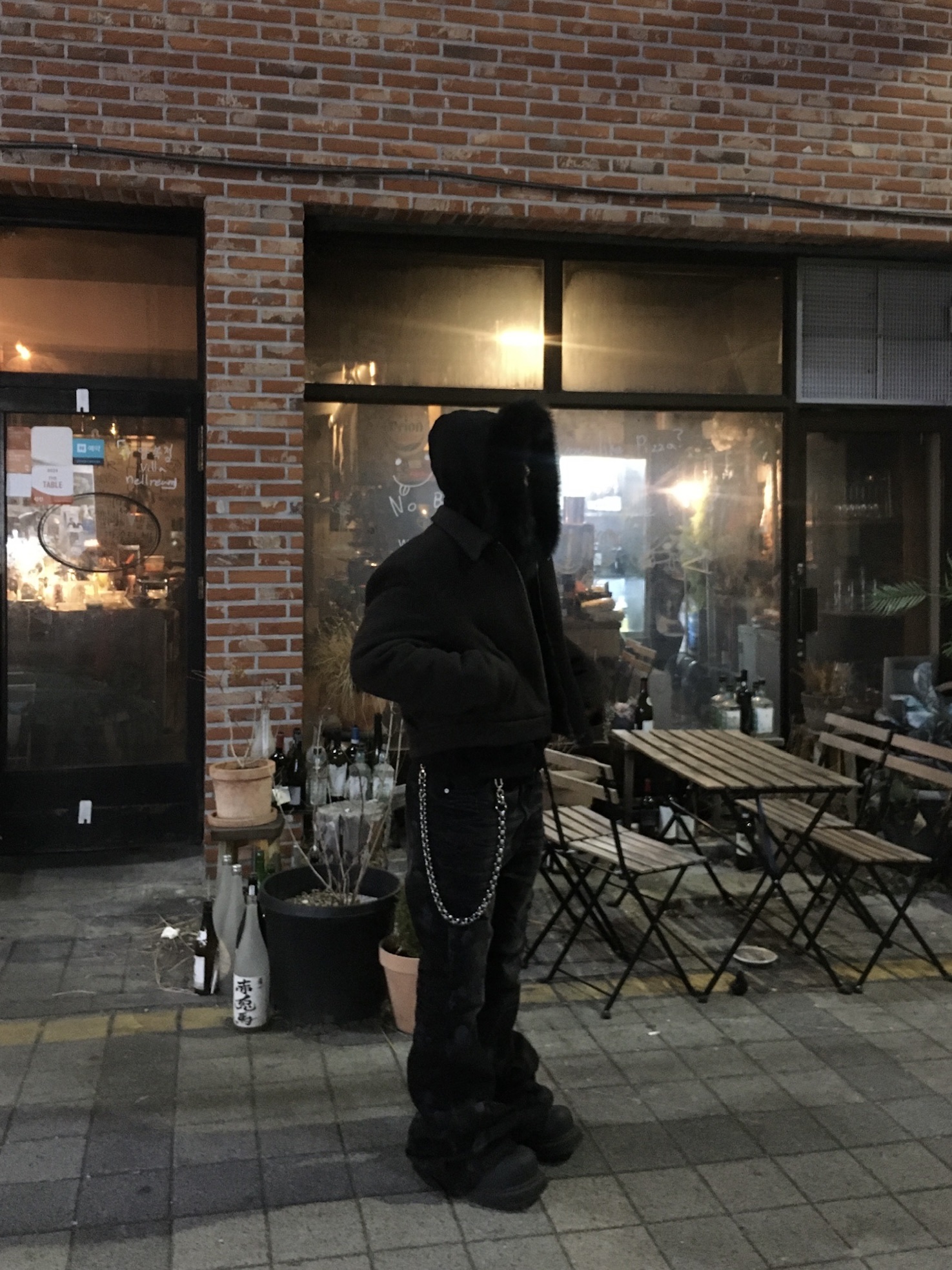 Nonnod Wool Cropped Jacket Brown 착용 스타일
