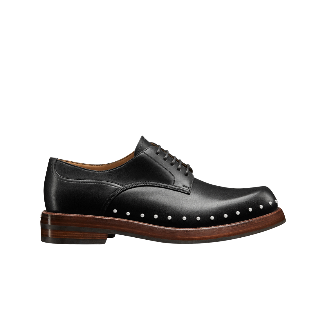 디올 카를로 더비 슈 스무스 카프스킨 앤 실버 피니쉬 스터드 블랙 실버(Dior Carlo Derby Shoe Smooth Calfskin and Silver Finish Studs Black Silver) - 1