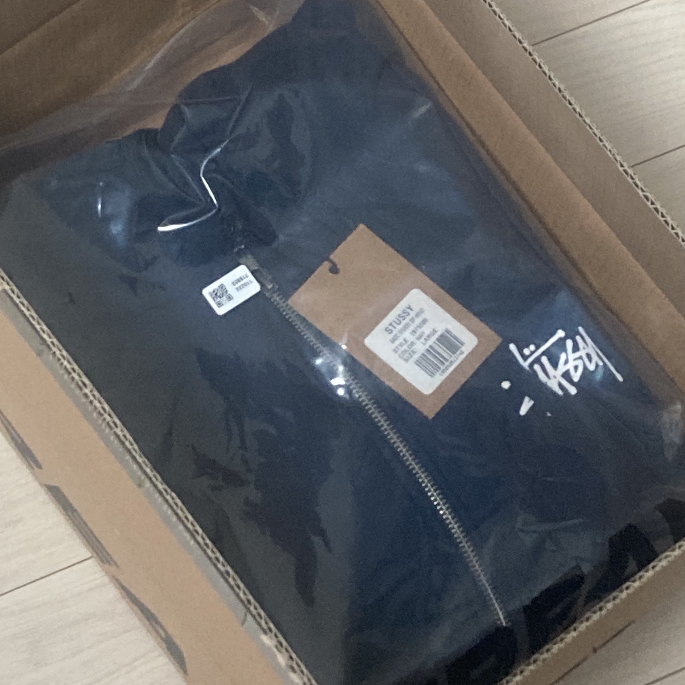 Stussy Basic Stussy Zip Hoodie Navy 2024, 2025 착용 스타일 - 2