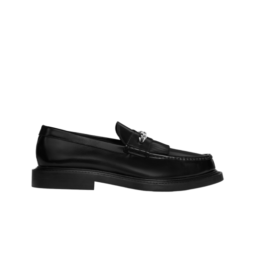 Celine Universite Chunky Loafer in Polished Bull Black Silver