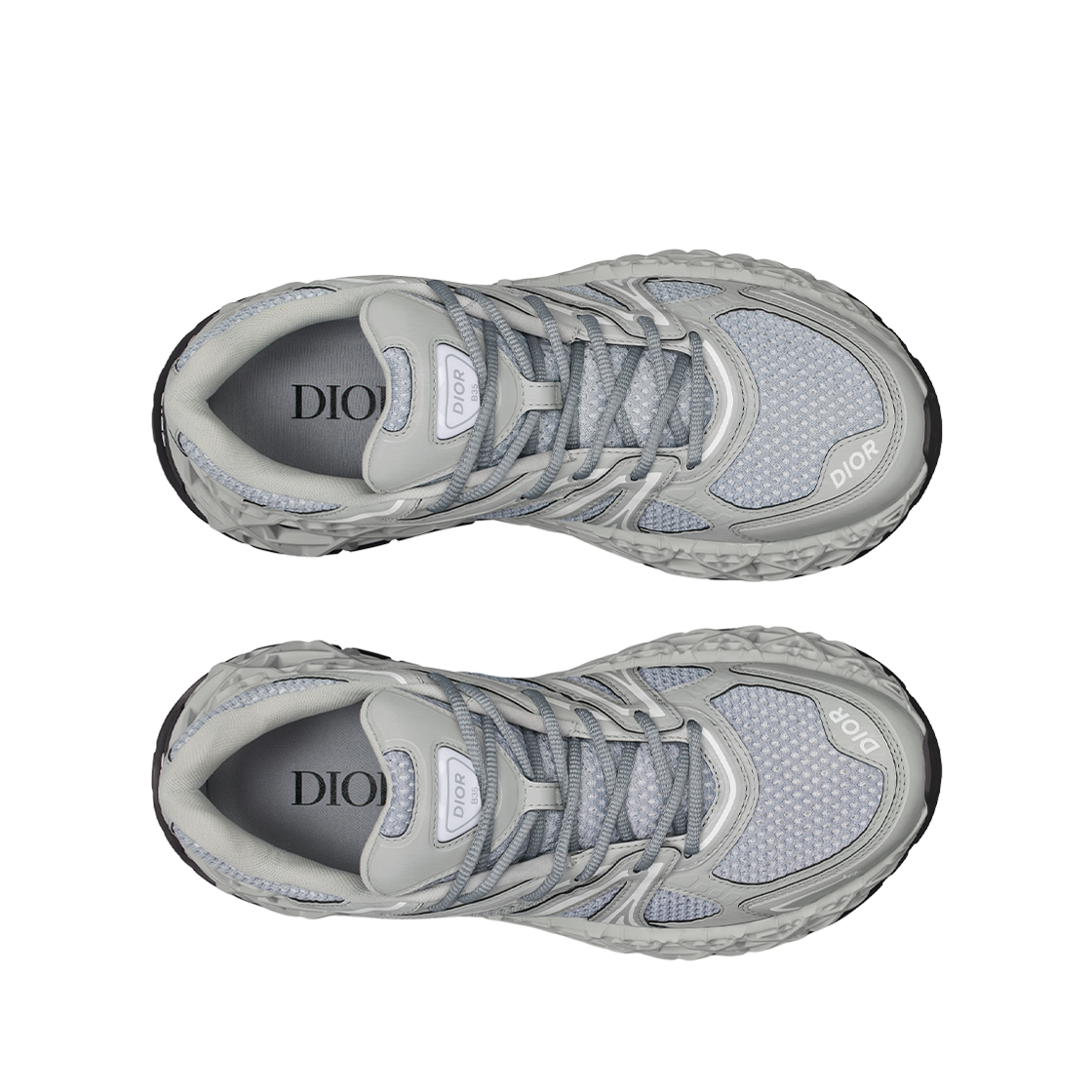 디올 B35 NXXT 스니커즈 테크니컬 패브릭 앤 테크니컬 메쉬 그레이(Dior B35 NXXT Sneakers Technical Fabric and Technical Mesh Gray) - 2