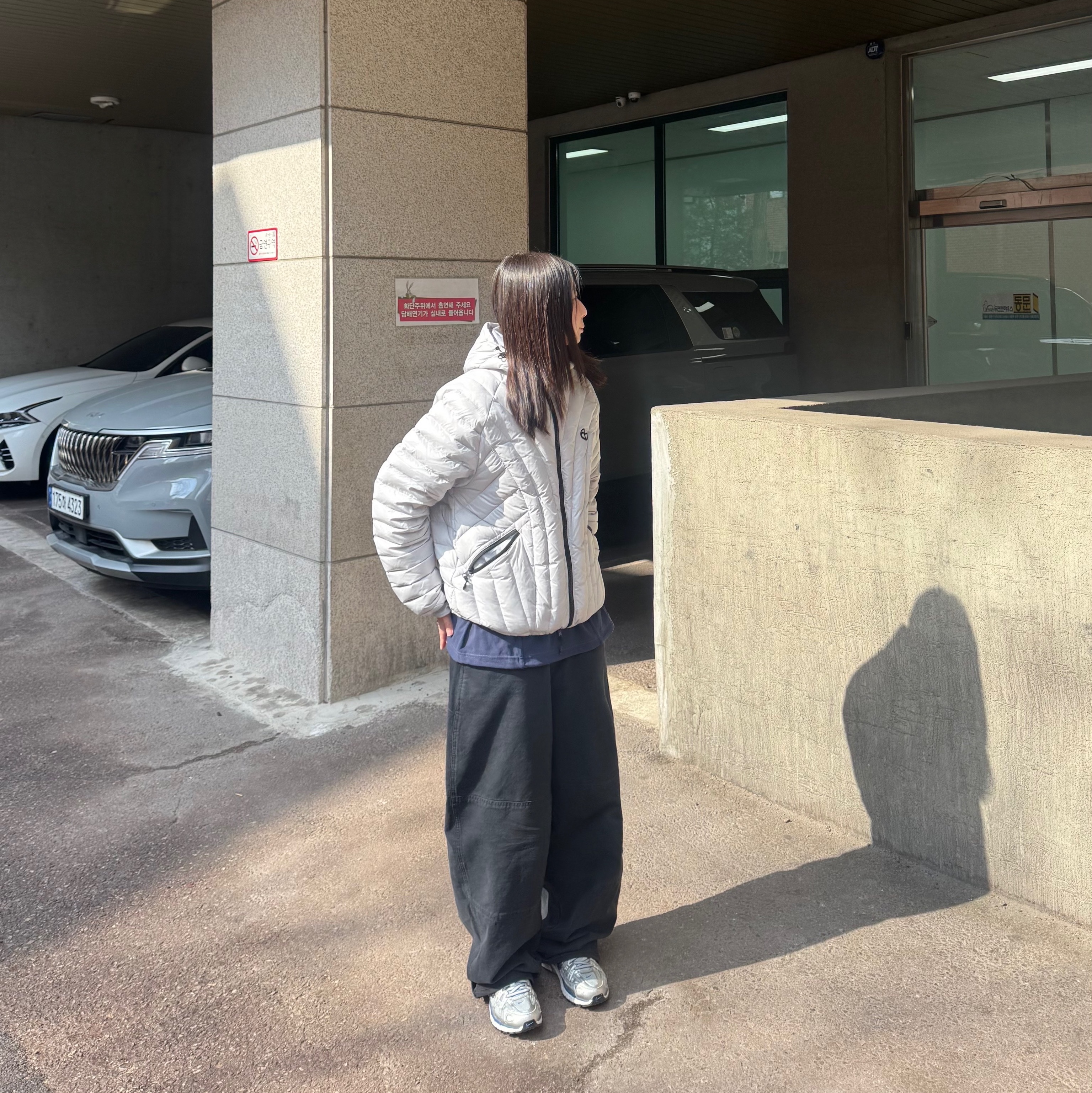 Sansan Gear Long Sleeves Hoodie Navy - 23FW, (W) Nike P-6000 Laser Blue 착용 스타일 - 1