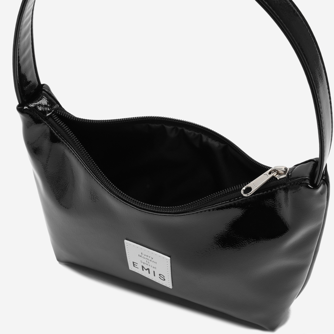 ハンドバッグ Emis New Enamel Hobo Bag Black NEW ENAMEL HOBO BAG-BLACK - EMIS