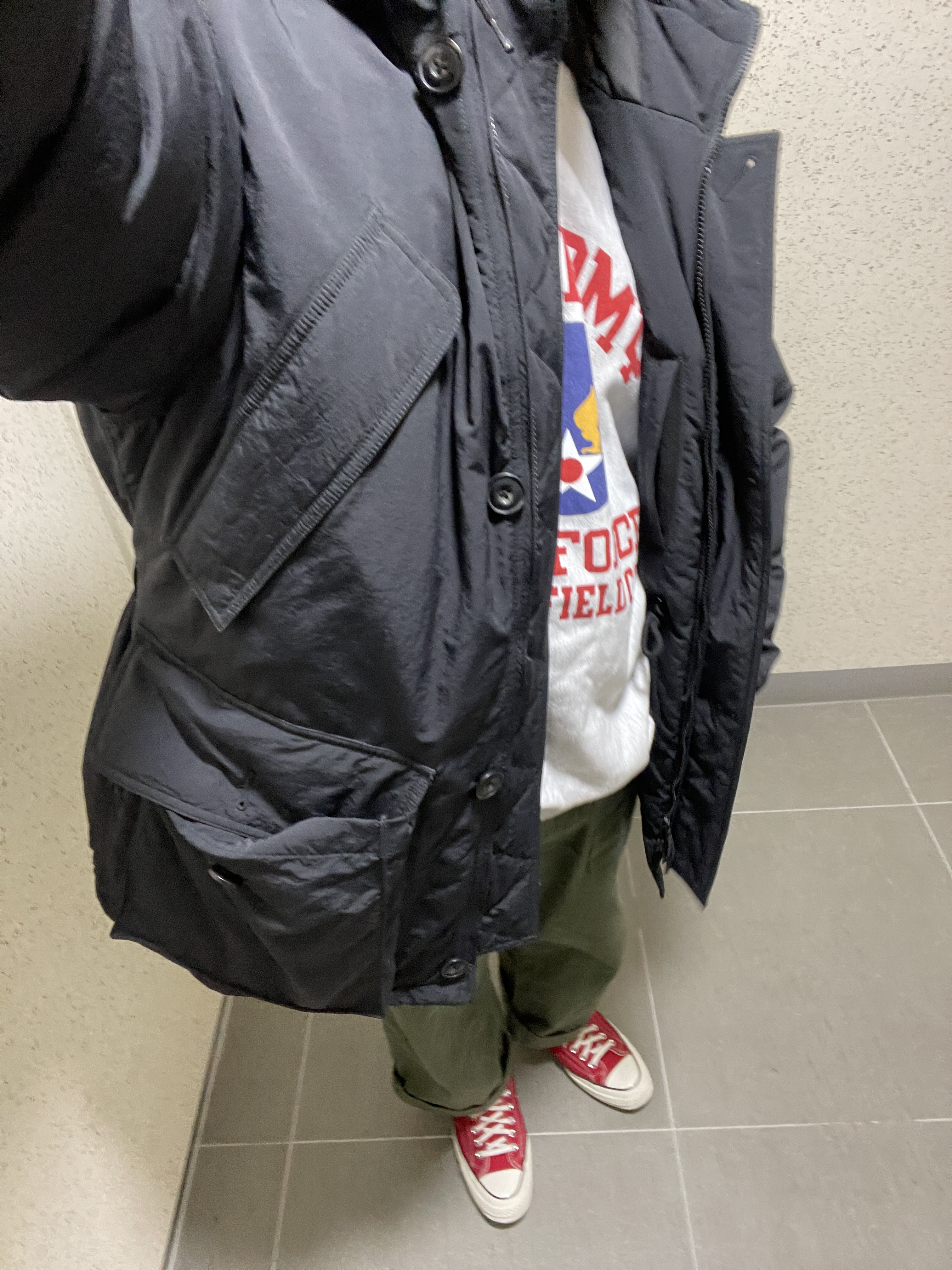 Converse Chuck 70 Ox Vintage Canvas Enamel Red 착용 스타일 - 2
