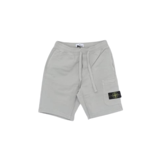 Stone Island 6200012 Organic Cotton Fleece Pocket Details Cargo Bermuda Shorts Pearl Grey - 25SS