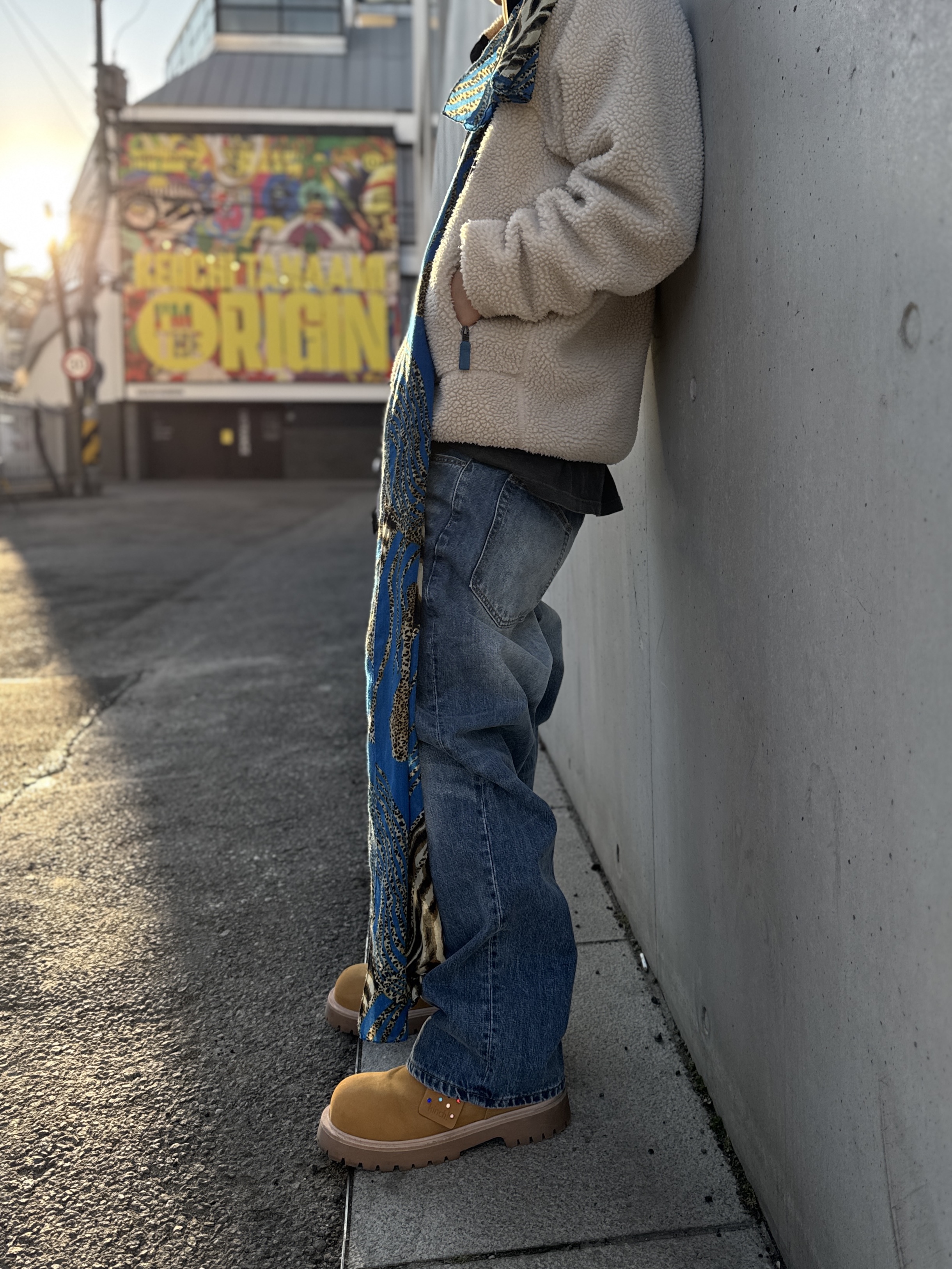 Patagonia Classic Retro-X Jacket Natural, Kinchi x My Name Is Peter Boots - 888 (a) Yellow 착용 스타일 - 2