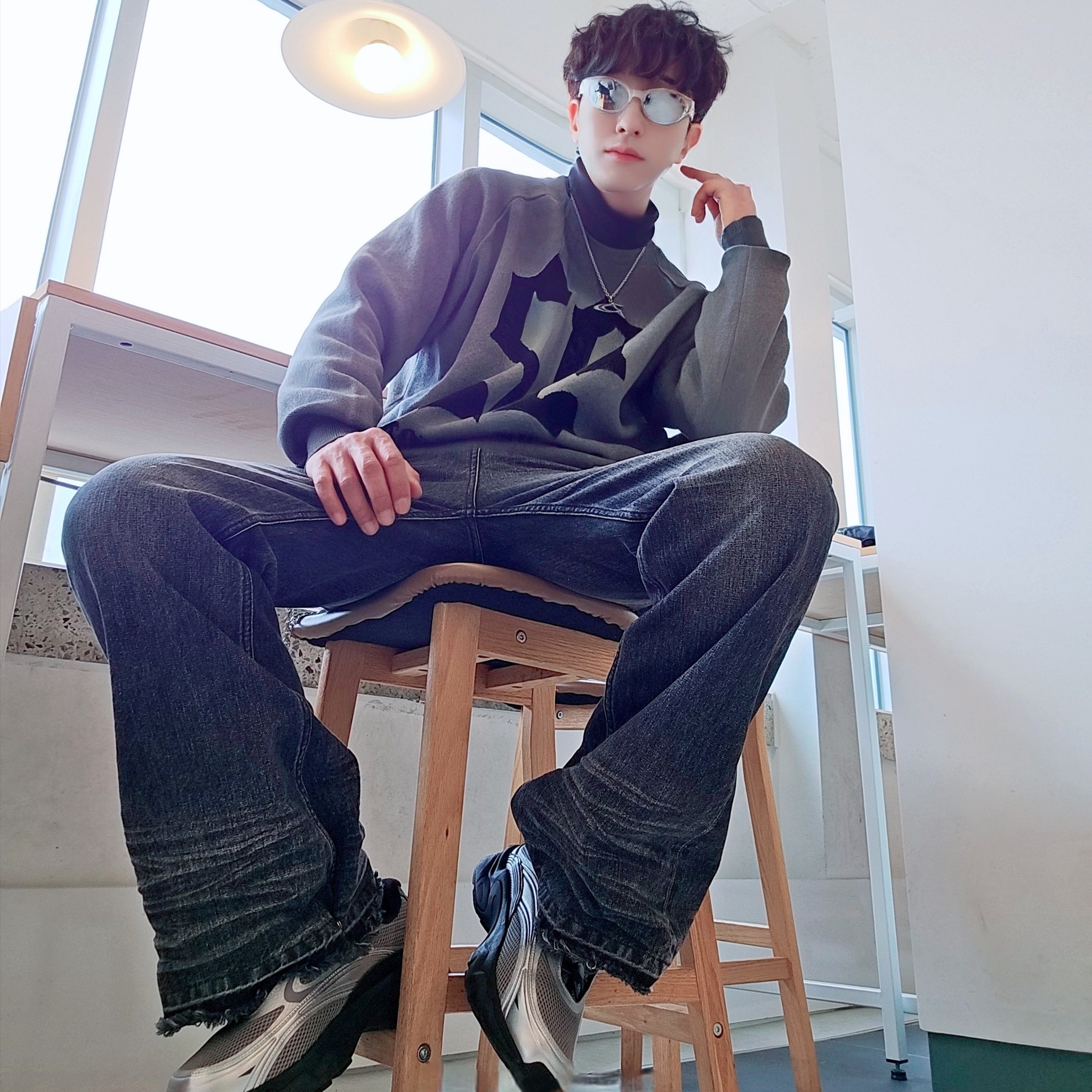 [6% 적립] FILA Pantera 99/25 Silver 착용 스타일 - 8