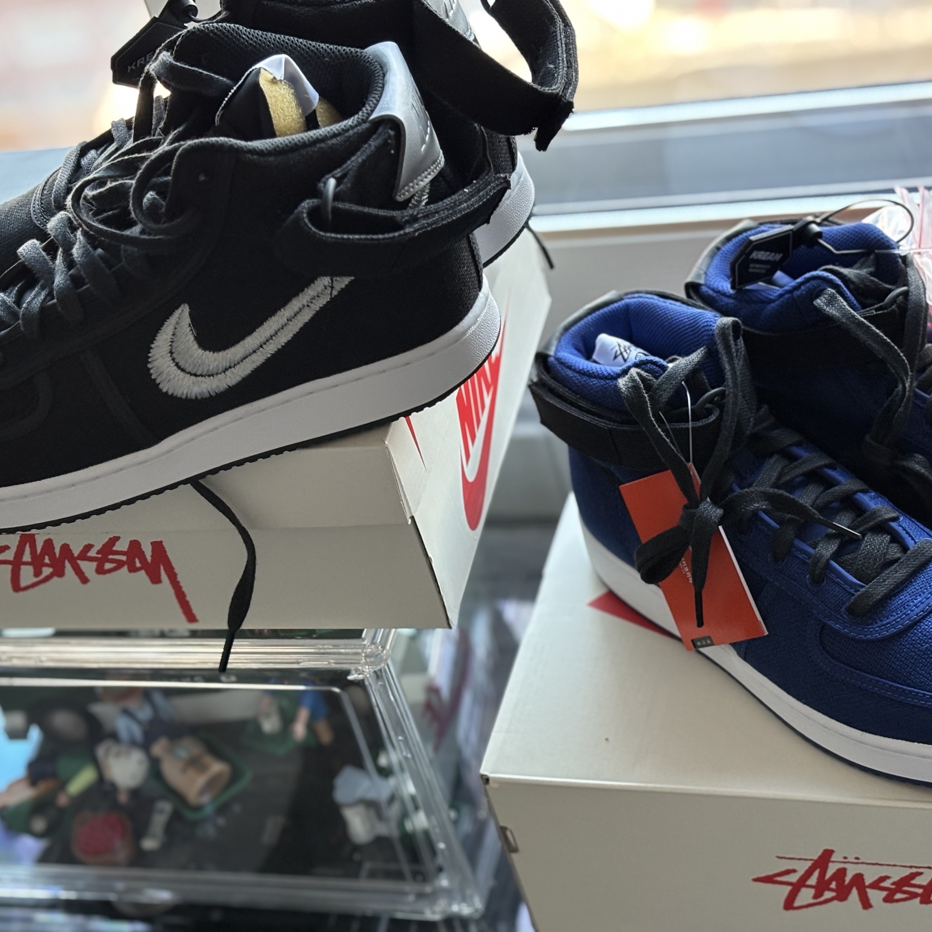 Nike x Stussy Vandal High Deep Royal Blue, Nike x Stussy Vandal High Black 착용 스타일