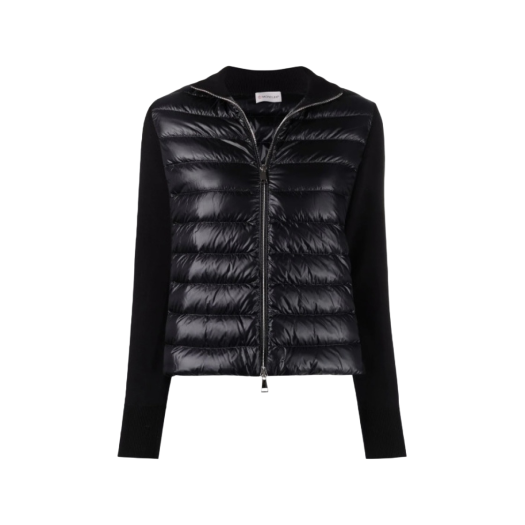 (W) Moncler Padded Cotton Cardigan Black - 22SS