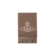 Vivienne Westwood Two Side Single Orb Muffler Camel