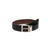 Prada Saffiano Leather Reversible Belt Black Burnt Sienna