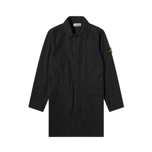 Stone Island 70333 Nylon Cotton Batavia Garment Dyed Mac Black - 22SS
