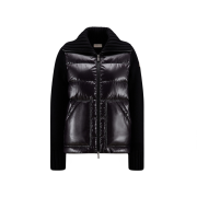 (W) Moncler Padded Wool Cardigan Black - 22FW