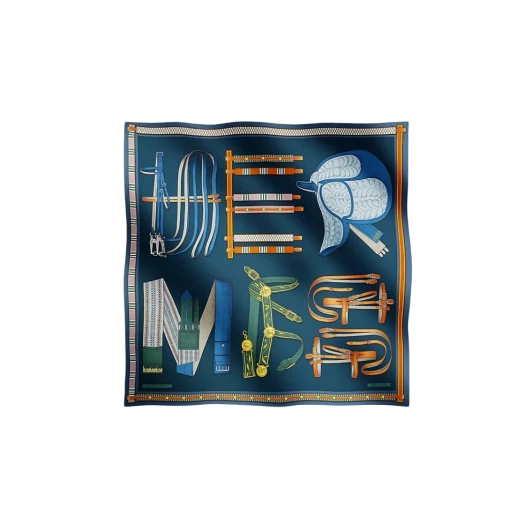 (W) 에르메스 라 베를린 바야데르 스카프 90 그르나딘 씨엘 그리 | Hermes | KREAM (W) Hermes La Berline Bayadere Scarf 90... 