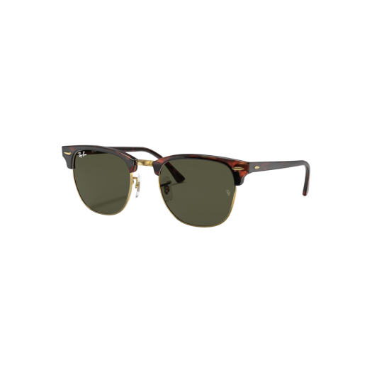 Ray-Ban Clubmaster Classic Polished Tortoise On Gold Frame Green Classic G-15 Lenses