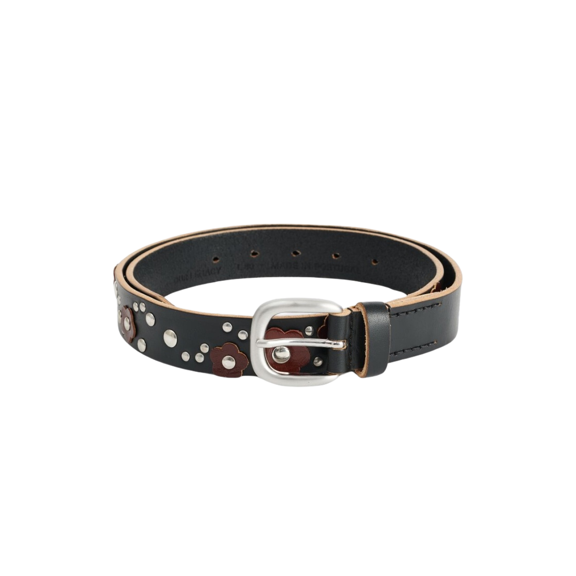A42383BLL Our Legacy Leather 3cm Belt Meadow Black - 대표 이미지 #1