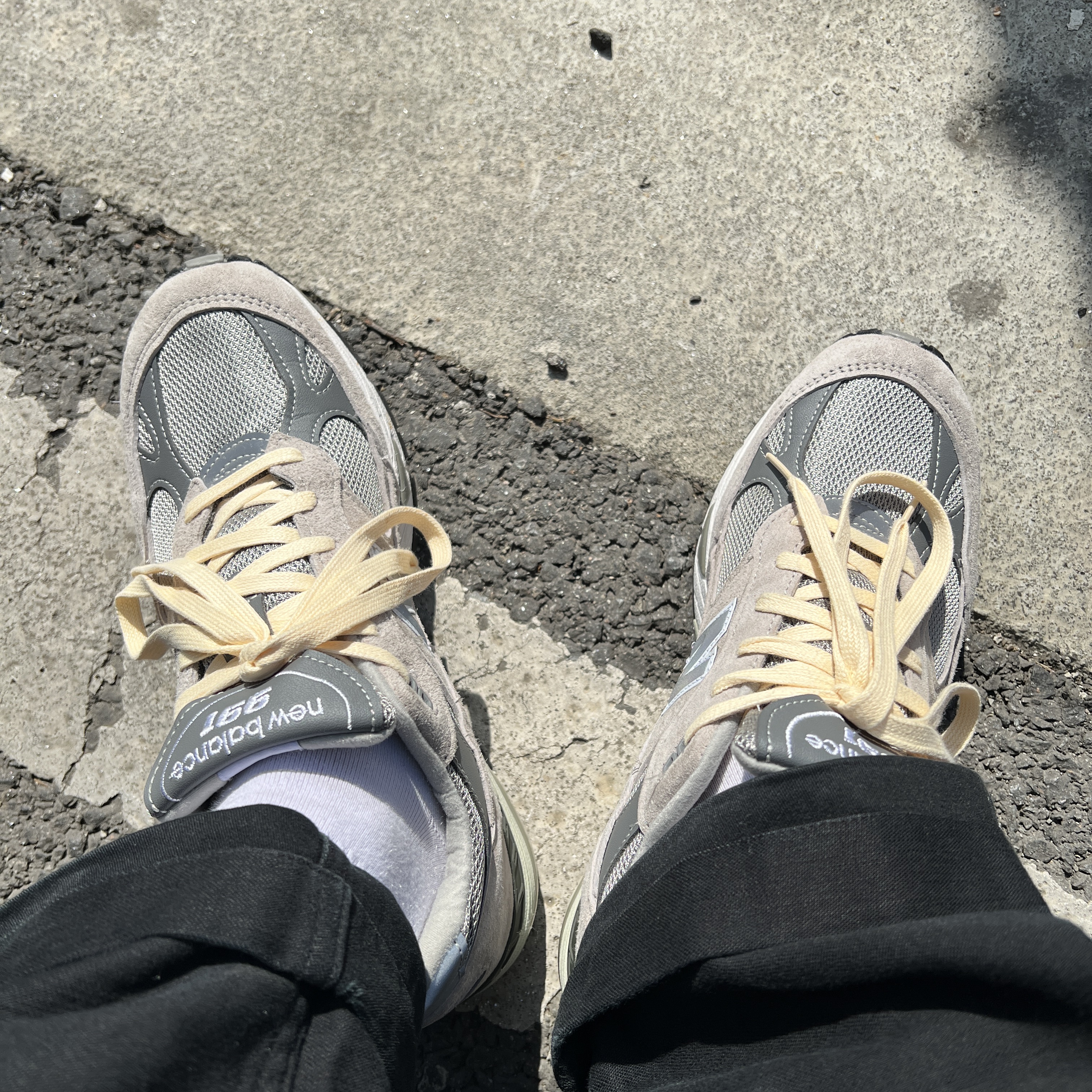 New Balance 991 Made in UK Grey 착용 스타일