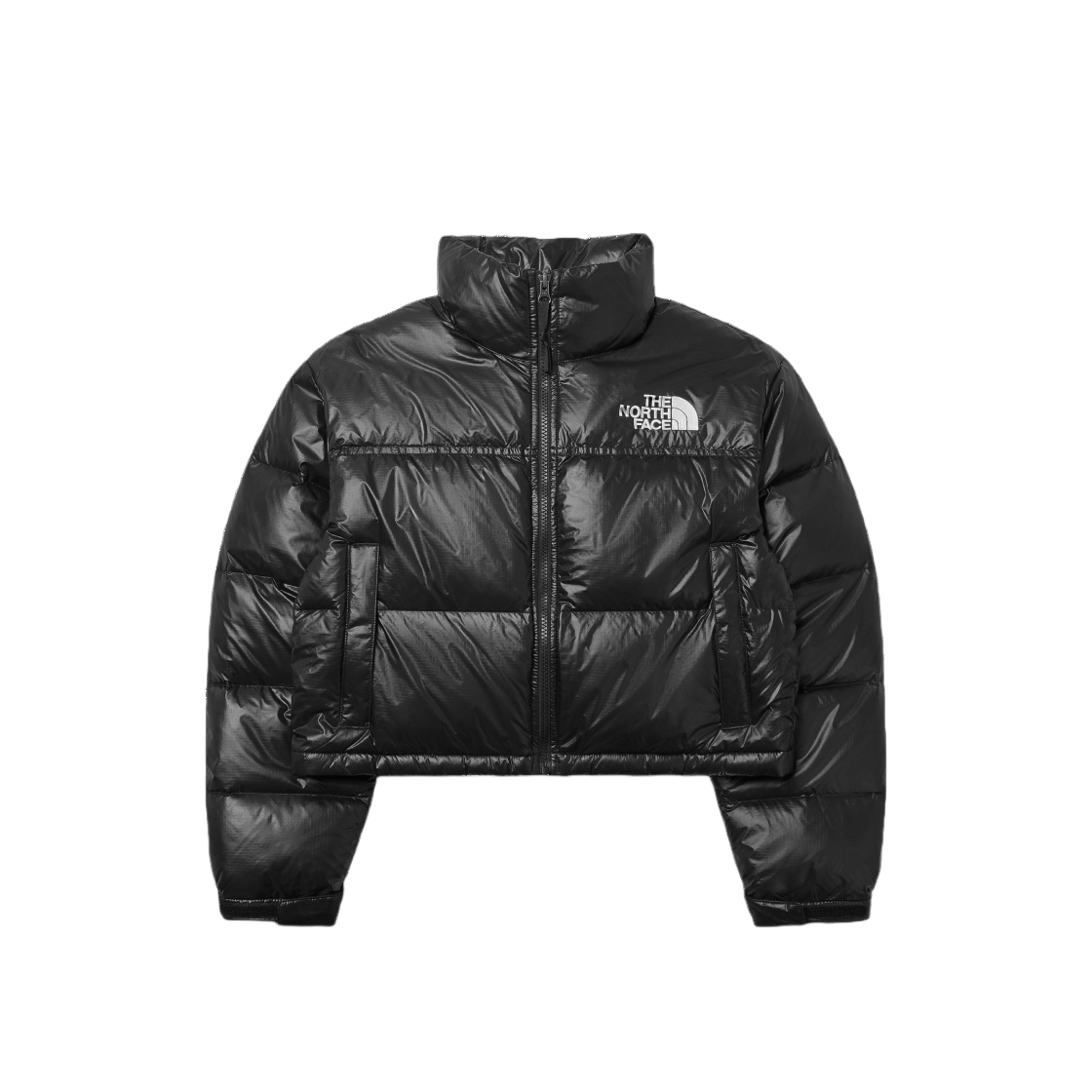 NJ1DP96A (W) The North Face White Label Nuptse Short Jacket Black - 대표 이미지 #1