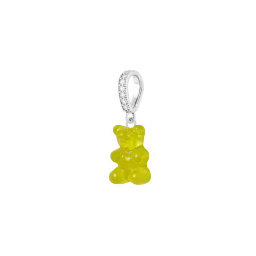 Crystal Haze Nostalgia Bear with Pave Connector Silver Minion
