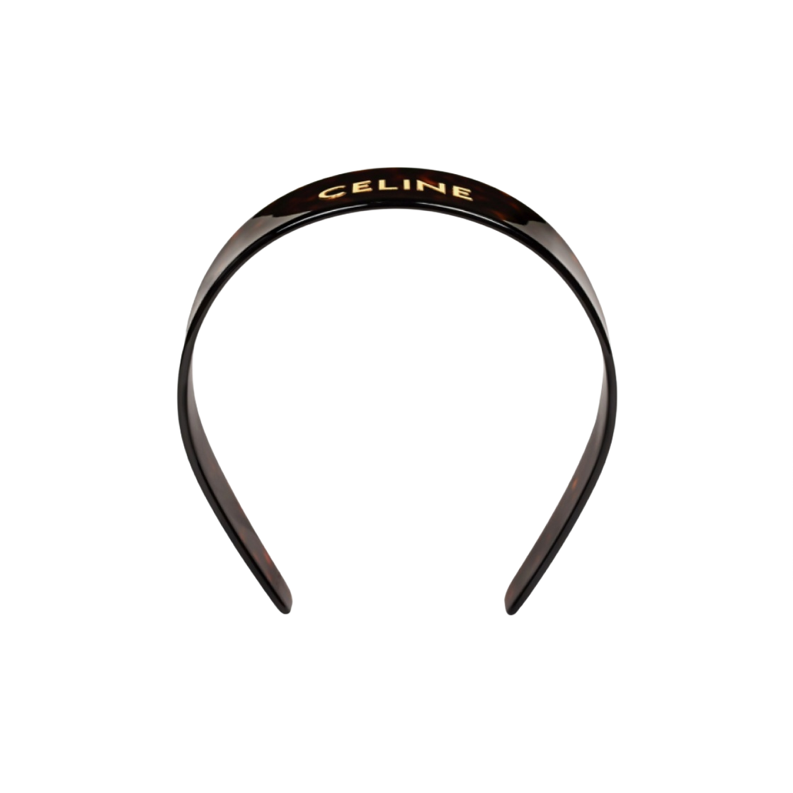 (W) 셀린느 아세테이트 & 브래스 헤드밴드 다크 하바나 골드((W) Celine Headband in Acetate & Brass Dark Havana Gold)