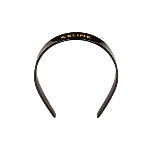 (W) Celine Headband in Acetate & Brass Dark Havana Gold