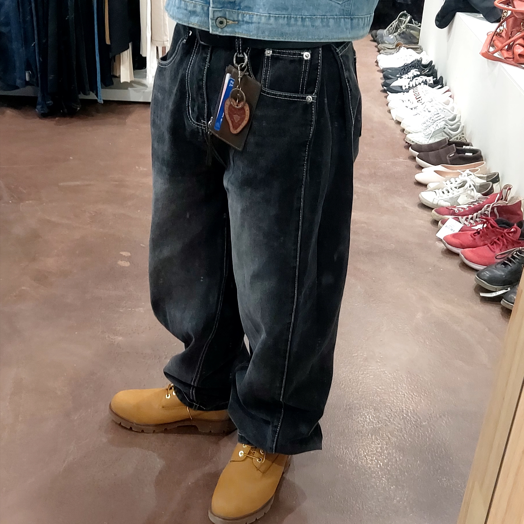 Timberland 6 Inch Laceup Basic Boots Wheat Brown - Wide 착용 스타일