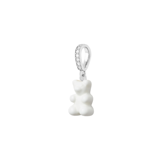 Crystal Haze Nostalgia Bear with Pave Connector Silver Powder