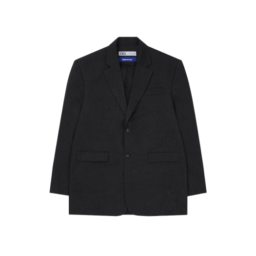 Zara x Ader Error Oversized Wool Blazer Dark Grey