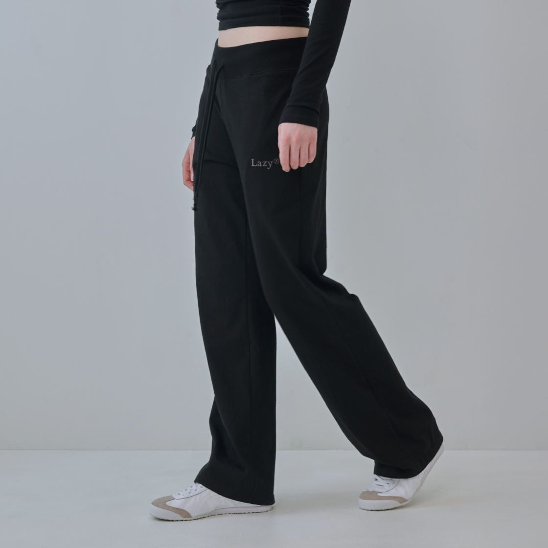 레이지지 코지 레이지 와이드 스웻팬츠 블랙(Lazyz Cozy Lazy Wide Sweatpants Black) - 3