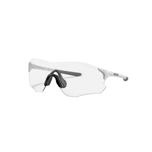Oakley EVZero Path Matte White Frame Clear To Black Iridium Photochromic Lenses Low Bridge Fit