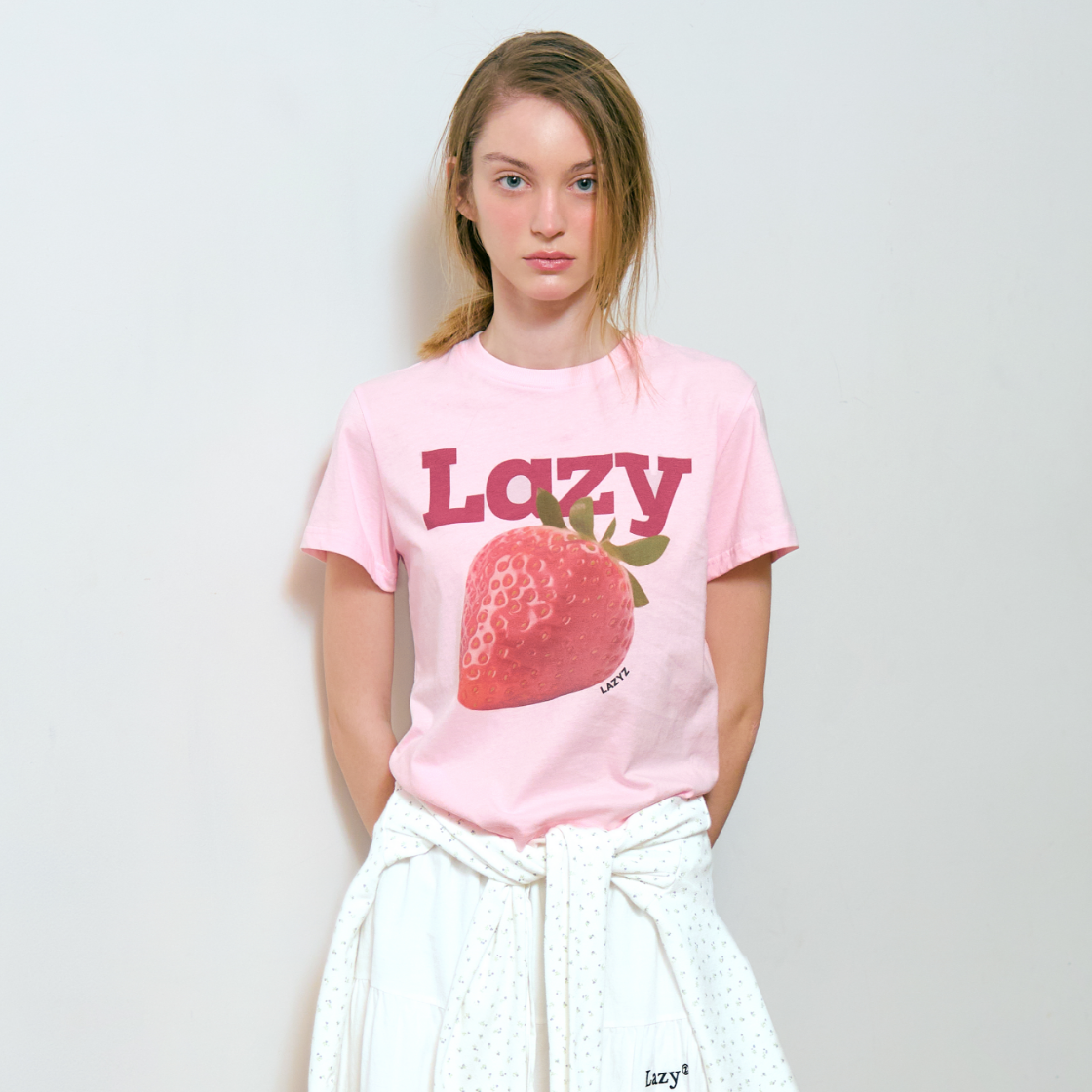레이지지 레이지 스트로베리 크롭티셔츠 핑크(Lazyz Lazy Strawberry Crop T-Shirt Pink) - 2