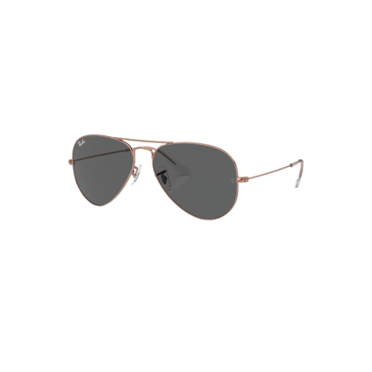 Ray-Ban Aviator Polished Rose Gold Frame Dark Grey Classic Lenses