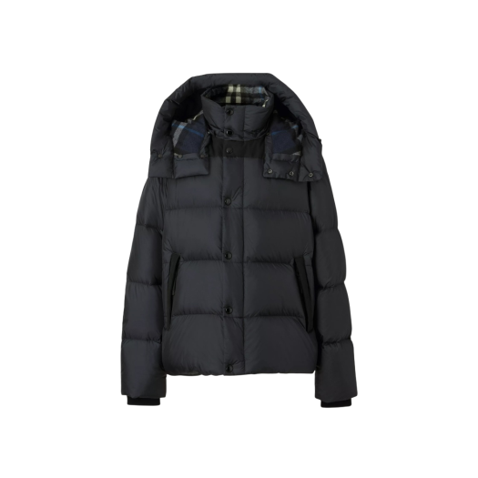 Burberry Detachable Sleeve Hooded Puffer Jacket Navy