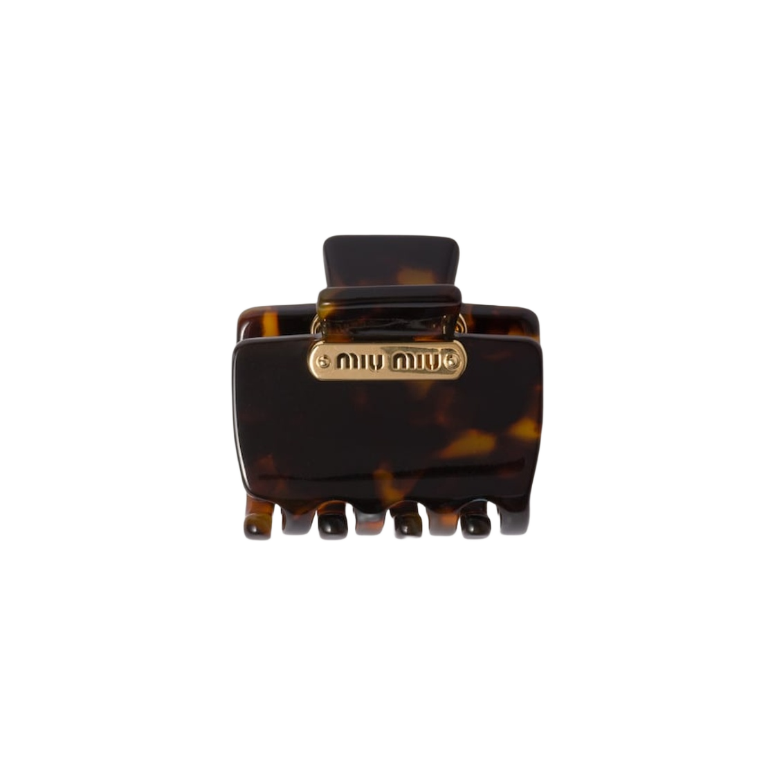 5IF148-2CPX-F03OW (W) Miu Miu Plexiglas Claw Clip Dark Tortoiseshell - 대표 이미지 #1