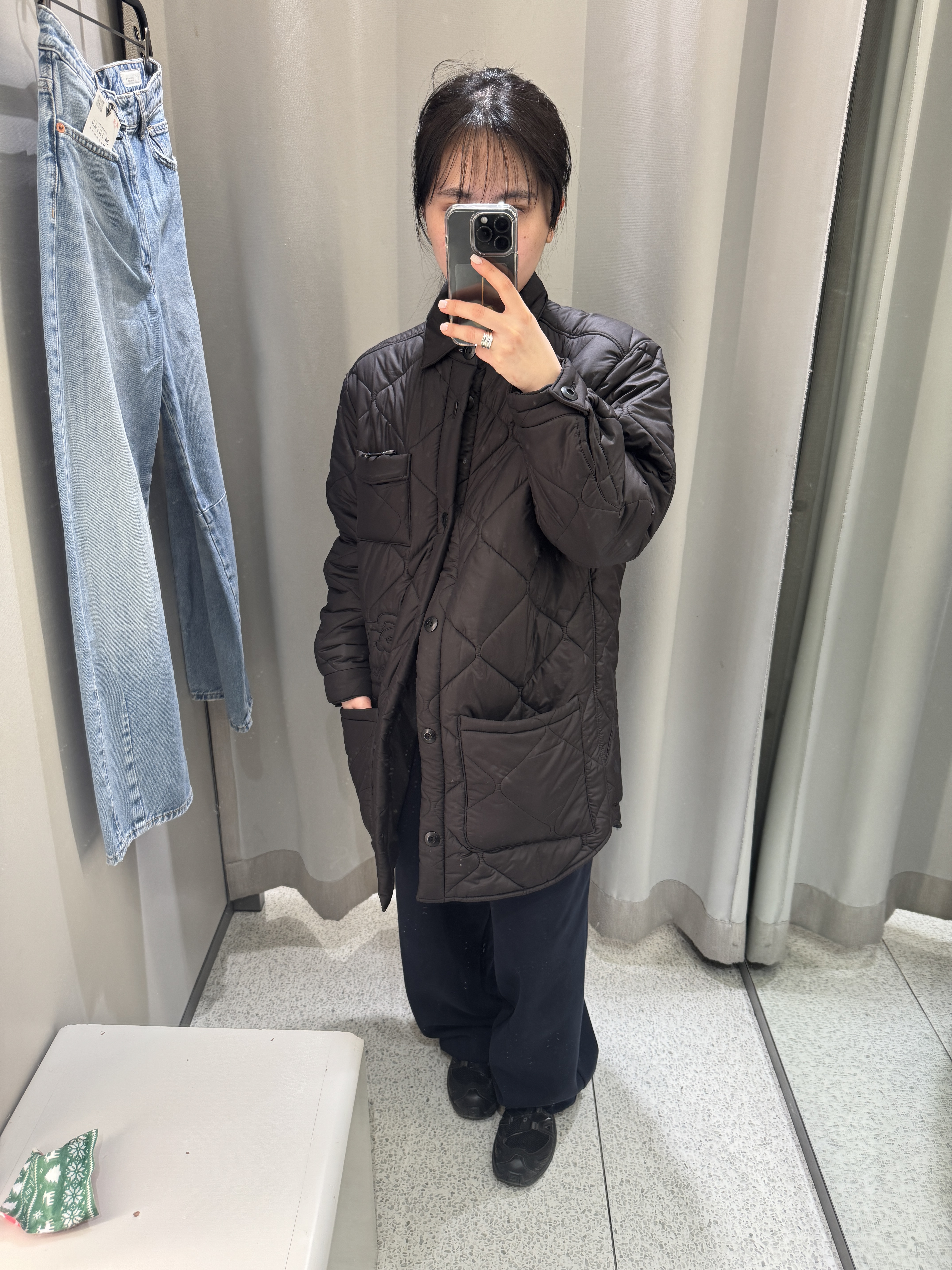 Safarispot  S.T.C QUILTING JACKET BLACK, Salomon XA Pro 3D Black Magnet 착용 스타일