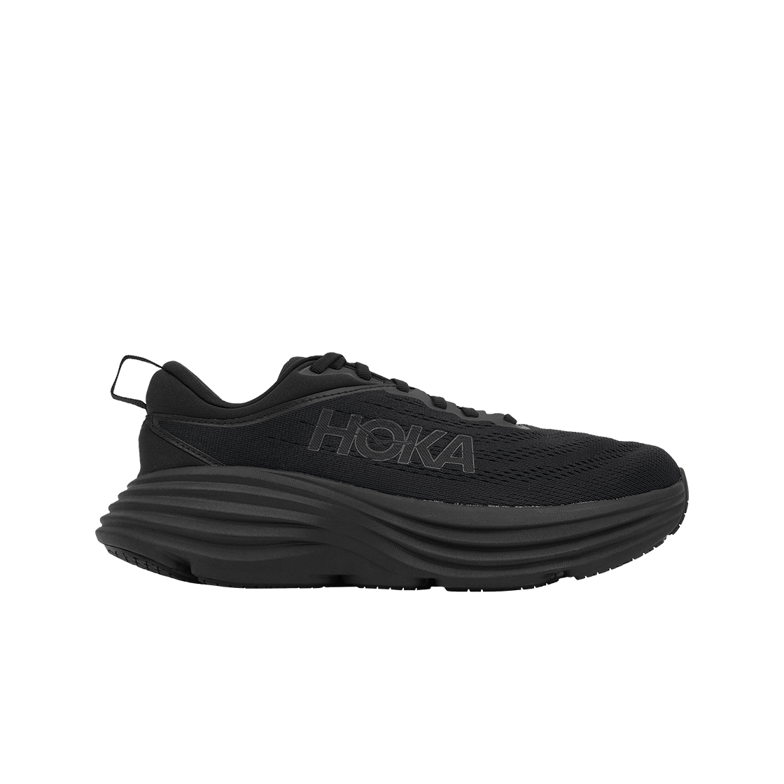 (W) 호카 본디 8 블랙 - 와이드((W) Hoka Bondi 8 Black - Wide)